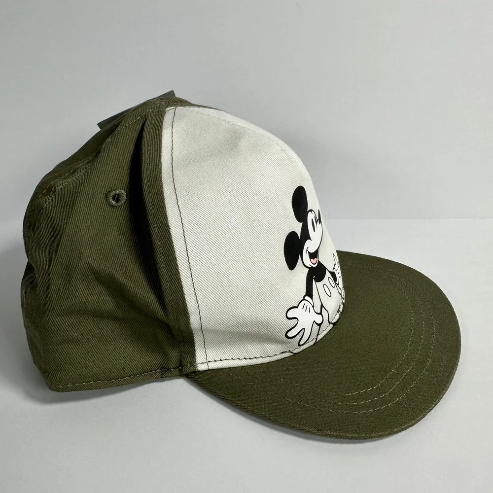 Disney Mickey Mouse H M Kids Baseball Cap Hat‎ Green White Size 2 4T